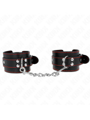 MUÑEQUERAS BDSM NEGRO Y ROJO AJUSTABLES KINK DE LA MARCA KINK WRIST RESTRAINT