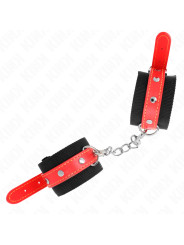 MUÑEQUERAS BDSM NEGRO Y ROJO AJUSTABLES KINK DE LA MARCA KINK WRIST RESTRAINT