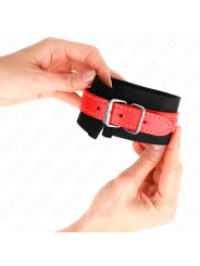 MUÑEQUERAS BDSM NEGRO Y ROJO AJUSTABLES KINK DE LA MARCA KINK WRIST RESTRAINT
