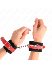MUÑEQUERAS BDSM NEGRO Y ROJO AJUSTABLES KINK DE LA MARCA KINK WRIST RESTRAINT