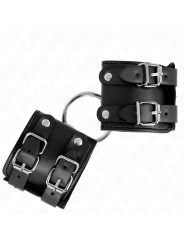 MUÑEQUERAS BDSM CON ANILLAS Y TACHUELAS NEGRO AJUSTABLE DE LA MARCA KINK WRIST RESTRAINT