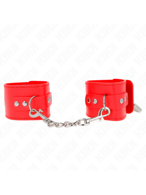 MUÑEQUERAS BDSM CON CIERRE CANDADO AJUSTABLE KINK ROJO DE LA MARCA KINK WRIST RESTRAINT