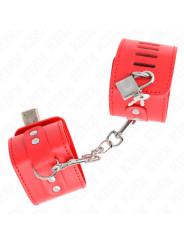 MUÑEQUERAS BDSM CON CIERRE CANDADO AJUSTABLE KINK ROJO DE LA MARCA KINK WRIST RESTRAINT