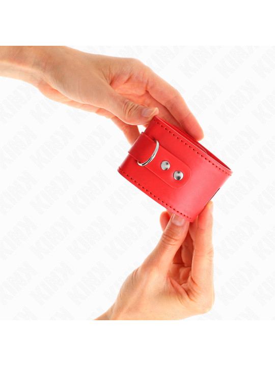 MUÑEQUERAS BDSM CON CIERRE CANDADO AJUSTABLE KINK ROJO DE LA MARCA KINK WRIST RESTRAINT