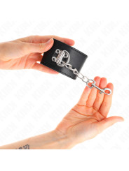 MUÑEQUERAS BDSM NEGRAS CON CIERRE CANDADO AJUSTABLE KINK DE LA MARCA KINK WRIST RESTRAINT