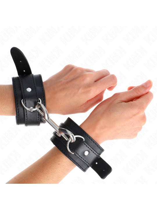 MUÑEQUERAS BDSM CON REMACHES NEGRAS AJUSTABLES KINK DE LA MARCA KINK WRIST RESTRAINT