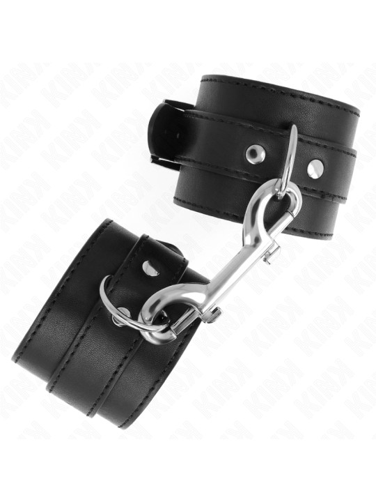 MUÑEQUERAS BDSM CON REMACHES Y HEBILLA AJUSTABLE NEGRO DE LA MARCA KINK WRIST RESTRAINT
