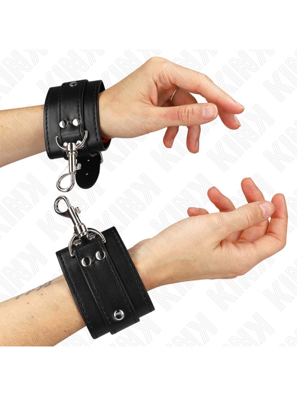 MUÑEQUERAS BDSM NEGRAS CON CERRADURA AJUSTABLE KINK DE LA MARCA KINK WRIST RESTRAINT