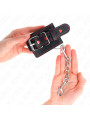 MUÑEQUERAS BDSM NEGRO CORAZÓN ROJO AJUSTABLE KINK DE LA MARCA KINK WRIST RESTRAINT