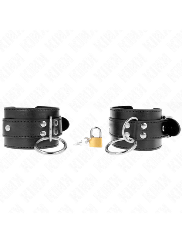 MUÑEQUERAS BDSM CON CANDADO AJUSTABLES KINK NEGRO DE LA MARCA KINK WRIST RESTRAINT