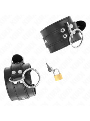 MUÑEQUERAS BDSM CON CANDADO AJUSTABLES KINK NEGRO DE LA MARCA KINK WRIST RESTRAINT