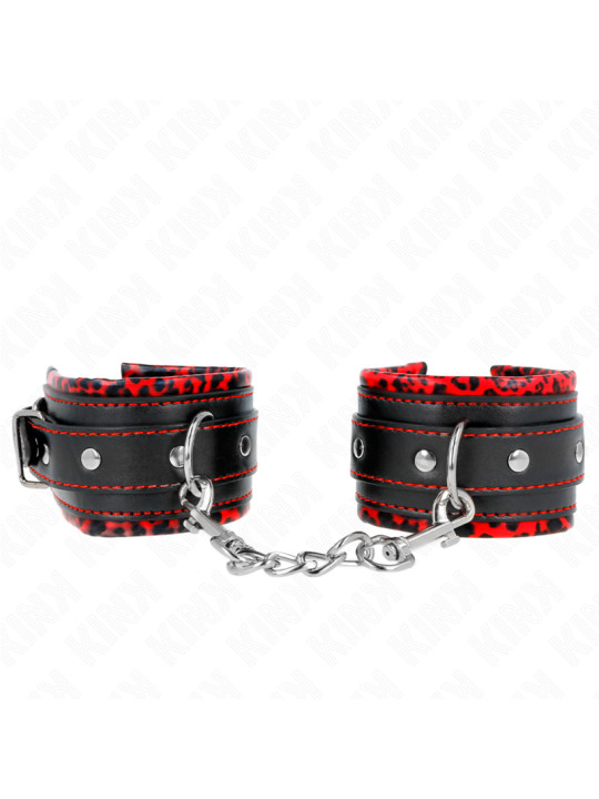 MUÑEQUERAS BDSM AJUSTABLES KINK ROJO/NEGRO DE LA MARCA KINK WRIST RESTRAINT