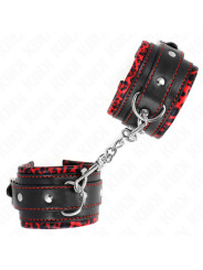 MUÑEQUERAS BDSM AJUSTABLES KINK ROJO/NEGRO DE LA MARCA KINK WRIST RESTRAINT