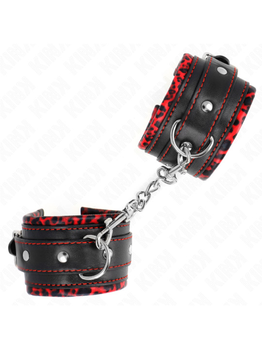 MUÑEQUERAS BDSM AJUSTABLES KINK ROJO/NEGRO DE LA MARCA KINK WRIST RESTRAINT