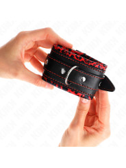 MUÑEQUERAS BDSM AJUSTABLES KINK ROJO/NEGRO DE LA MARCA KINK WRIST RESTRAINT