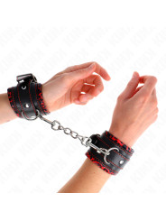 MUÑEQUERAS BDSM AJUSTABLES KINK ROJO/NEGRO DE LA MARCA KINK WRIST RESTRAINT
