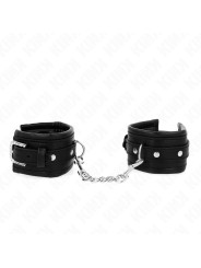 MUÑEQUERAS BDSM NEGRO CON HEBILLA DIAMANTE AJUSTABLE DE LA MARCA KINK WRIST RESTRAINT