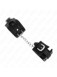 MUÑEQUERAS BDSM NEGRO CON HEBILLA DIAMANTE AJUSTABLE DE LA MARCA KINK WRIST RESTRAINT