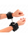 MUÑEQUERAS BDSM NEGRO CON HEBILLA DIAMANTE AJUSTABLE DE LA MARCA KINK WRIST RESTRAINT
