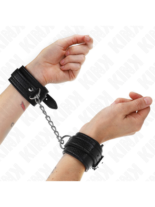 MUÑEQUERAS BDSM AJUSTABLES KINK NEGRO 20-28 CM DE LA MARCA KINK WRIST RESTRAINT