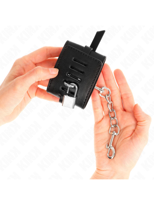 MUÑEQUERAS BDSM KINK CON CIERRE DE CANDADO AJUSTABLE DE LA MARCA KINK WRIST RESTRAINT