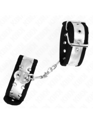 MUÑEQUERAS BDSM KINK NEGRO PLATEADO 30CM DE LA MARCA KINK WRIST RESTRAINT