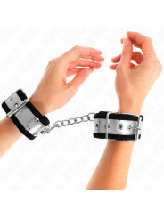 MUÑEQUERAS BDSM KINK NEGRO PLATEADO 30CM DE LA MARCA KINK WRIST RESTRAINT