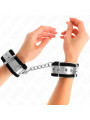 MUÑEQUERAS BDSM KINK NEGRO PLATEADO 30CM DE LA MARCA KINK WRIST RESTRAINT