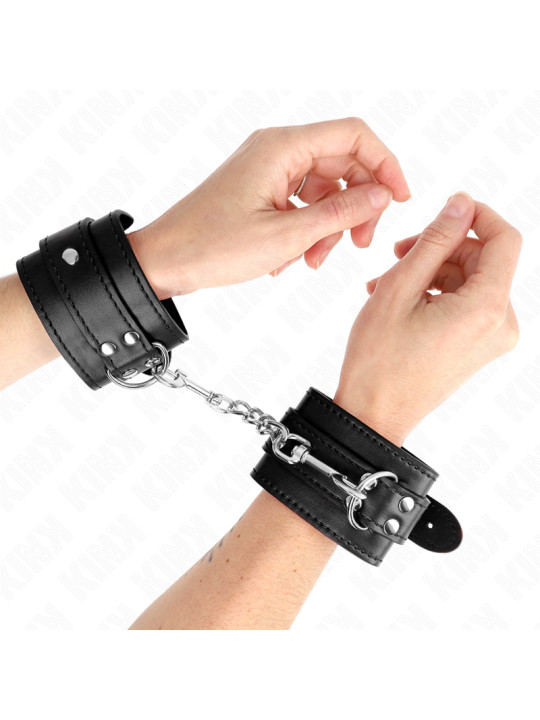 MUÑEQUERAS BDSM AJUSTABLES KINK NEGRO 20-23 CM DE LA MARCA KINK WRIST RESTRAINT