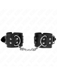MUÑEQUERAS BDSM CON TACHUELAS NEGRAS AJUSTABLES KINK DE LA MARCA KINK WRIST RESTRAINT