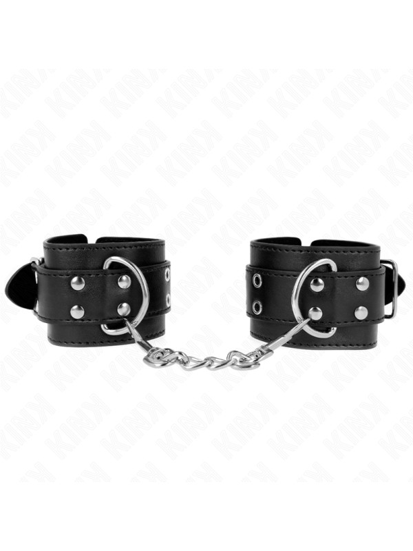MUÑEQUERAS BDSM CON TACHUELAS NEGRAS AJUSTABLES KINK DE LA MARCA KINK WRIST RESTRAINT
