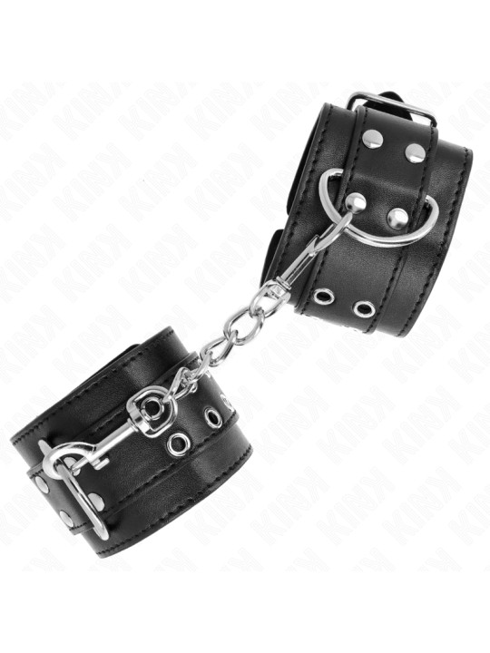 MUÑEQUERAS BDSM CON TACHUELAS NEGRAS AJUSTABLES KINK DE LA MARCA KINK WRIST RESTRAINT