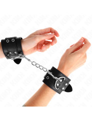 MUÑEQUERAS BDSM CON TACHUELAS NEGRAS AJUSTABLES KINK DE LA MARCA KINK WRIST RESTRAINT