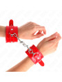 MUÑEQUERAS BDSM TACHUELAS ROJO AJUSTABLES KINK DE LA MARCA KINK WRIST RESTRAINT