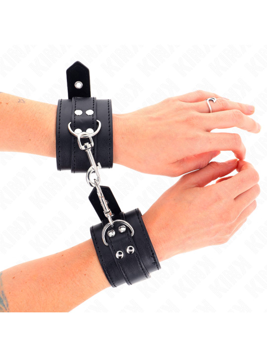 MUÑEQUERAS BDSM CON TACHUELAS NEGRAS KINK DE LA MARCA KINK WRIST RESTRAINT