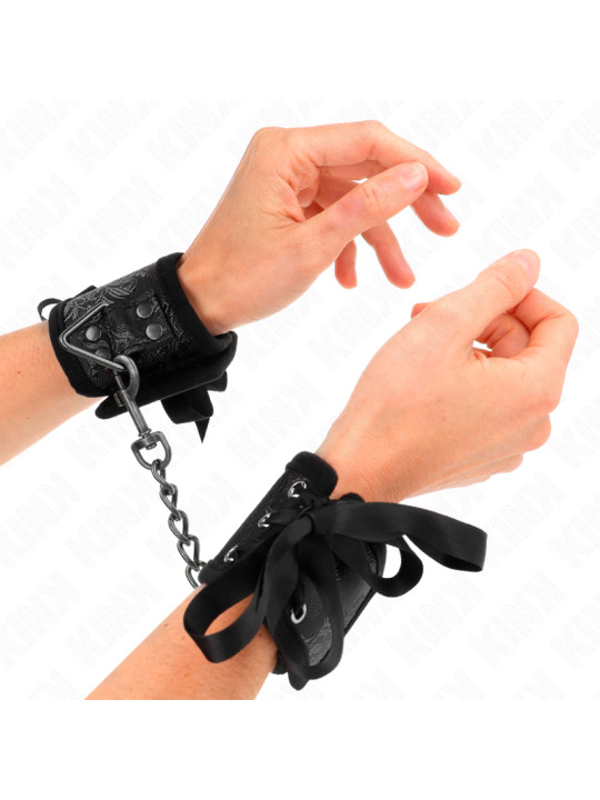 MUÑEQUERAS BDSM KINK NEGRO CON LAZO 24.5 CM DE LA MARCA KINK WRIST RESTRAINT