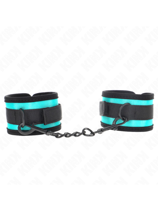 MUÑEQUERAS BDSM KINK NEGRO-AZUL AJUSTABLES DE LA MARCA KINK WRIST RESTRAINT