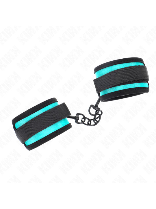 MUÑEQUERAS BDSM KINK NEGRO-AZUL AJUSTABLES DE LA MARCA KINK WRIST RESTRAINT