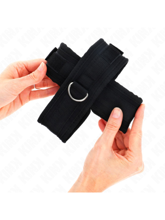 MUÑEQUERAS BDSM CRUZADAS KINK NEGRO 34 CM DE LA MARCA KINK WRIST RESTRAINT