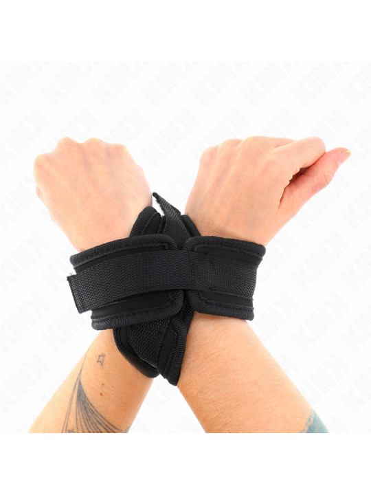 MUÑEQUERAS BDSM CRUZADAS KINK NEGRO 34 CM DE LA MARCA KINK WRIST RESTRAINT