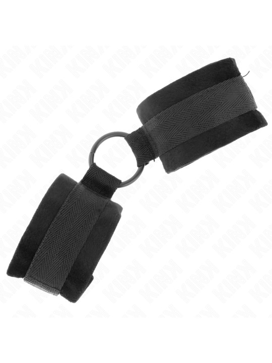 MUÑEQUERAS BDSM NEGRAS CON ANILLA AJUSTABLE KINK DE LA MARCA KINK WRIST RESTRAINT