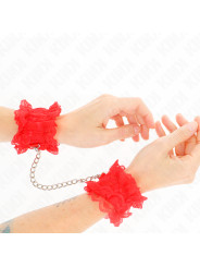 MUÑEQUERAS BDSM DE ENCAJE ROJO KINK DE LA MARCA KINK WRIST RESTRAINT