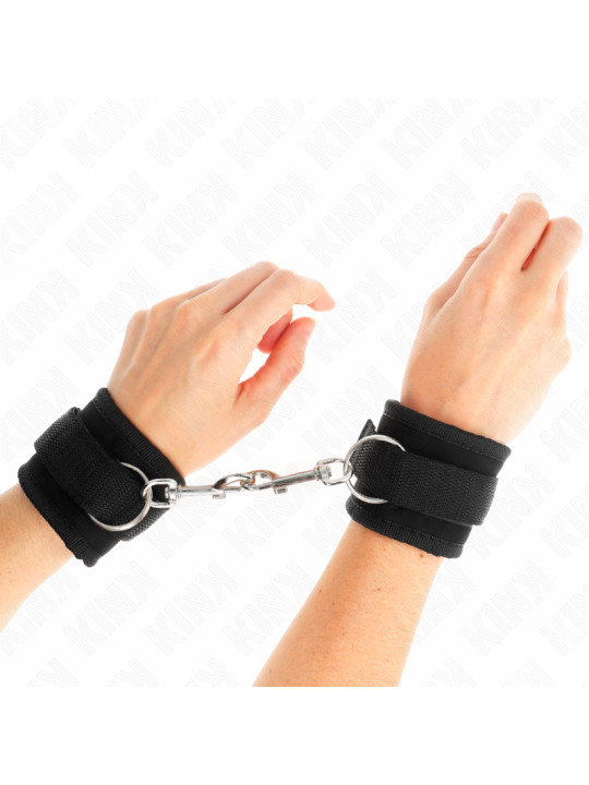 MUÑEQUERAS BDSM NYLON NEGRO AJUSTABLES KINK 18-35 CM DE LA MARCA KINK WRIST RESTRAINT