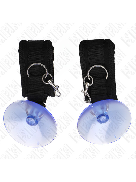 MUÑEQUERAS BDSM CON VENTOSA AJUSTABLES KINK NEGRO DE LA MARCA KINK WRIST RESTRAINT
