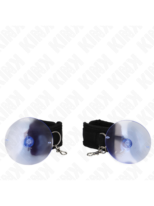 MUÑEQUERAS BDSM CON VENTOSA AJUSTABLES KINK NEGRO DE LA MARCA KINK WRIST RESTRAINT