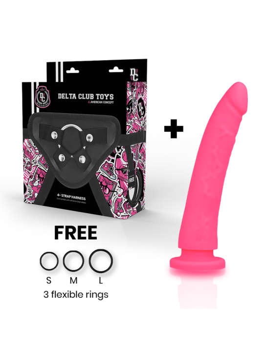 TOYS ARNES + DILDO ROSA SILICONA MEDICA 17 CM -O- 3 CM DE LA MARCA DELTACLUB