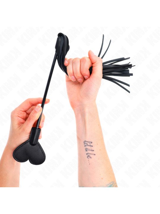 LÁTIGO KINK CON PALETA CORAZÓN 35 CM - BDSM DE LA MARCA KINK IMPACT & TOUCH