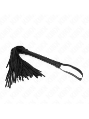 LÁTIGO BDSM NEGRO CON MANGO TEXTURIZADO KINK 48.5 CM DE LA MARCA KINK IMPACT & TOUCH