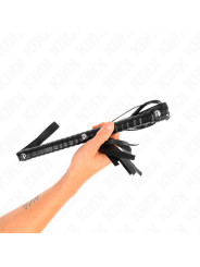 LÁTIGO BDSM NEGRO CON MANGO TEXTURIZADO KINK 48.5 CM DE LA MARCA KINK IMPACT & TOUCH