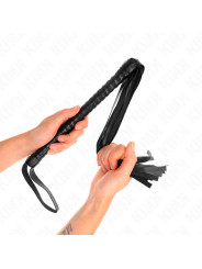 LÁTIGO BDSM NEGRO CON MANGO TEXTURIZADO KINK 48.5 CM DE LA MARCA KINK IMPACT & TOUCH